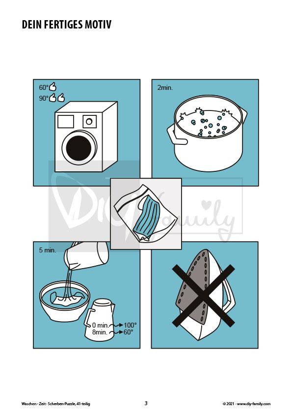 Waschen Zeit – Scherben-Puzzle zum Ausdrucken und Ausschneiden