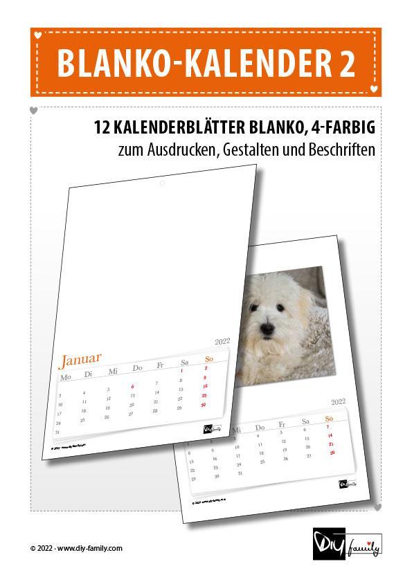 Blanko-Kalender 2 – Kalender 2022