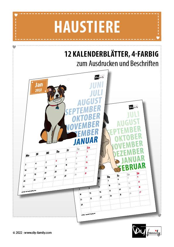 Haustiere – Kalender 2022