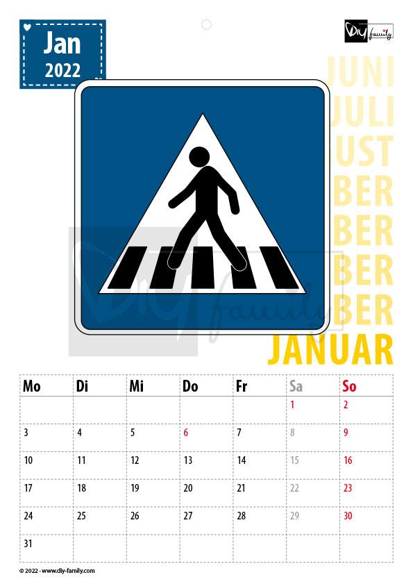 Verkehrszeichen 1 – Kalender 2022