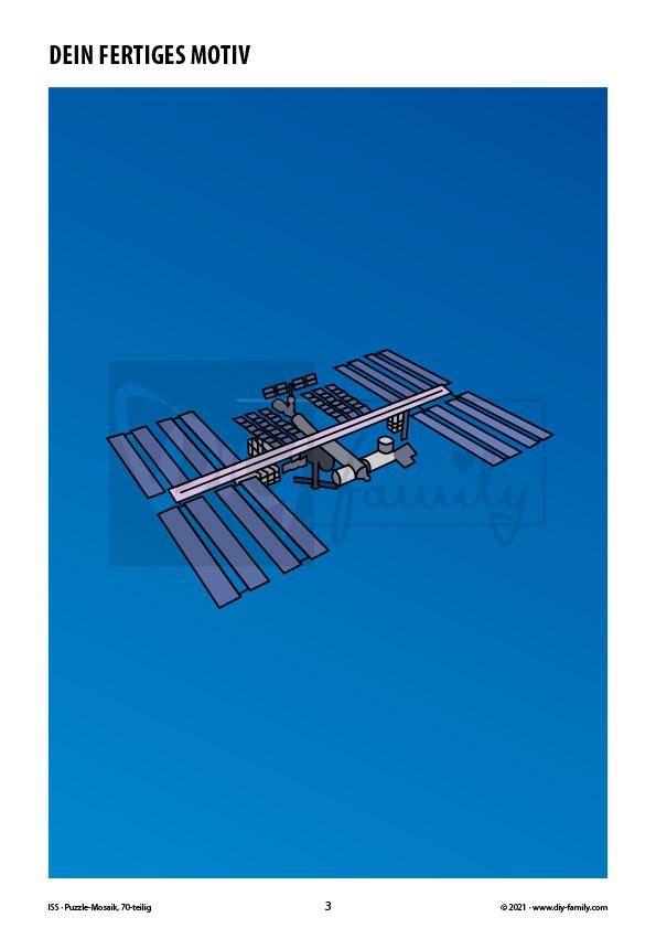 ISS – Mosaikpuzzle zum Ausschneiden und Ausmalen