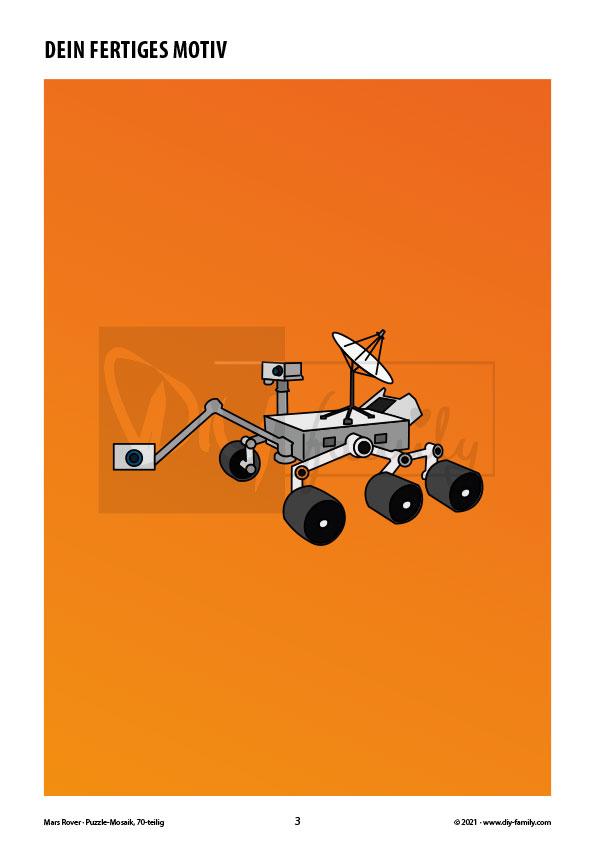 Mars Rover – Mosaikpuzzle zum Ausschneiden und Ausmalen