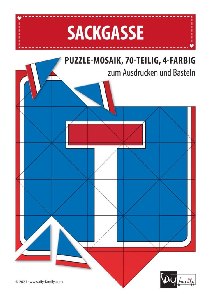 Sackgasse – Mosaikpuzzle zum Ausschneiden und Basteln