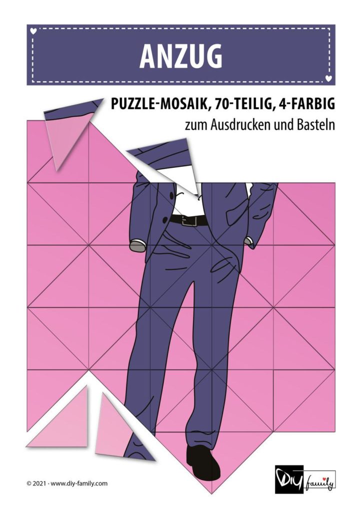 Anzug – Mosaikpuzzle zum Ausschneiden und Basteln