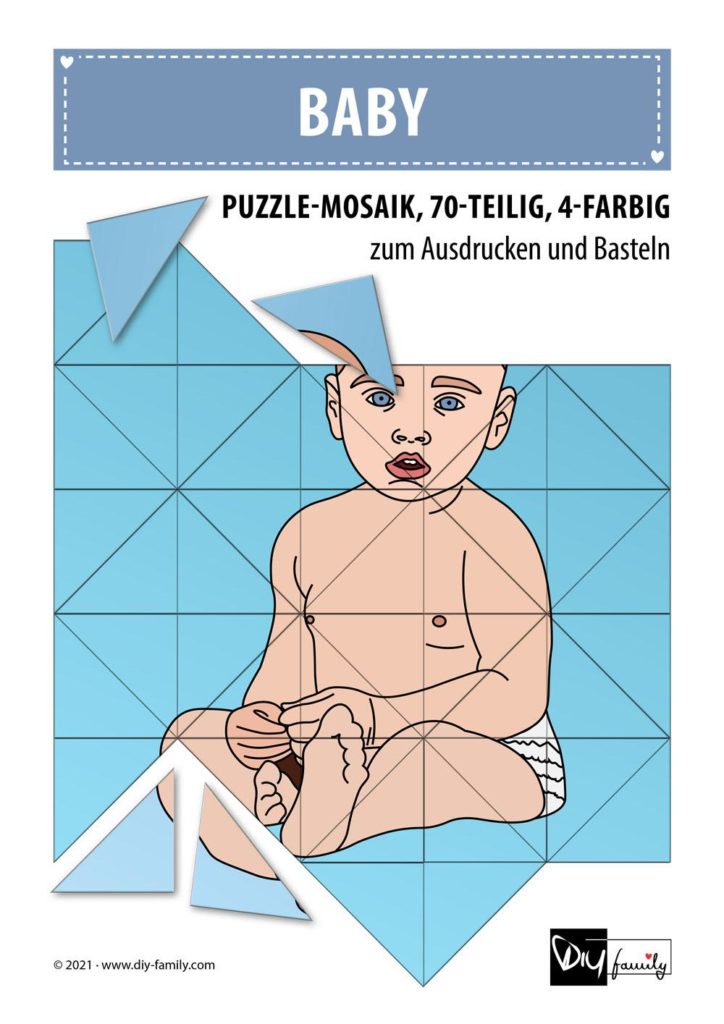 Baby – Mosaikpuzzle zum Ausschneiden und Basteln