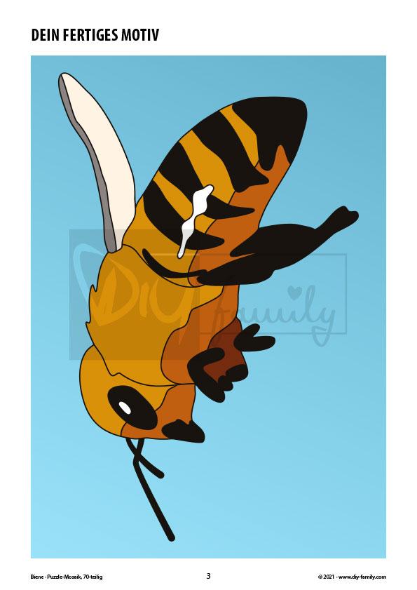 Biene – Mosaikpuzzle zum Ausschneiden und Basteln
