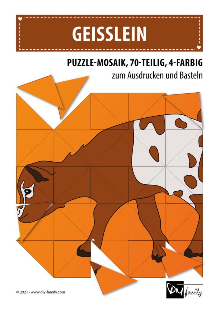 Geislein – Mosaikpuzzle zum Ausschneiden und Basteln