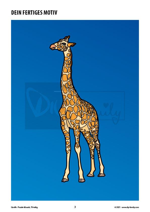Giraffe – Mosaikpuzzle zum Ausschneiden und Basteln