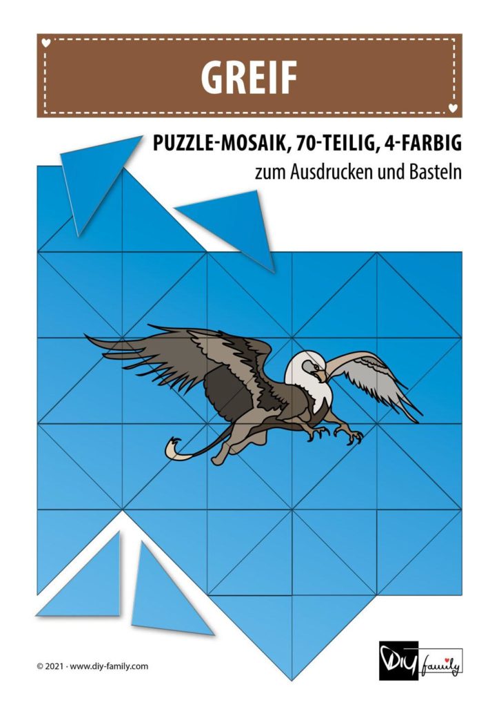 Greif – Mosaikpuzzle zum Ausschneiden und Basteln