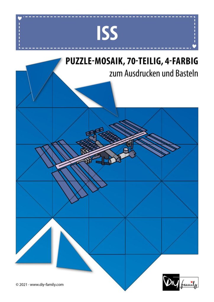 ISS – Mosaikpuzzle zum Ausschneiden und Basteln
