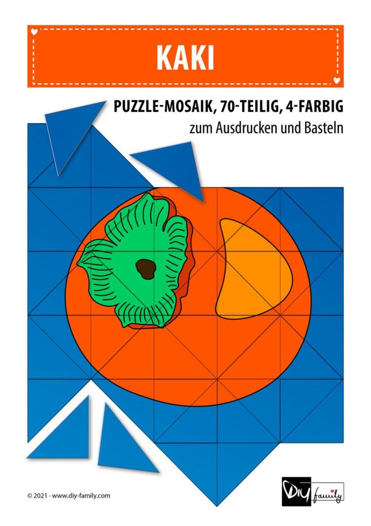 Kaki – Mosaikpuzzle zum Ausschneiden und Basteln