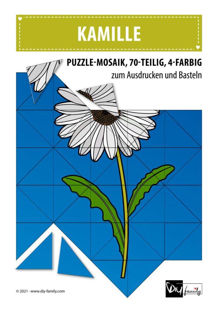Kamille – Mosaikpuzzle zum Ausschneiden und Basteln