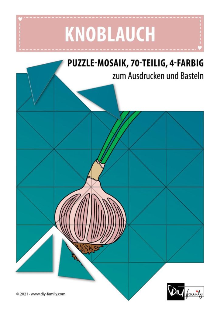 Knoblauch – Mosaikpuzzle zum Ausschneiden und Basteln