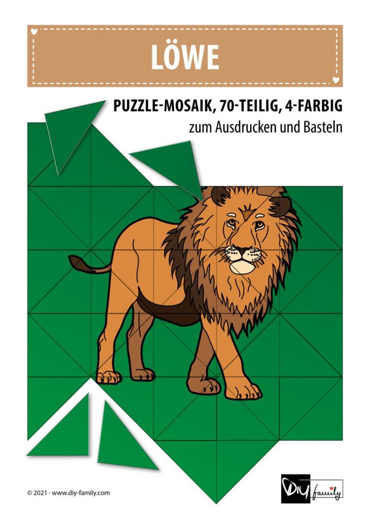 Loewe – Mosaikpuzzle zum Ausschneiden und Basteln