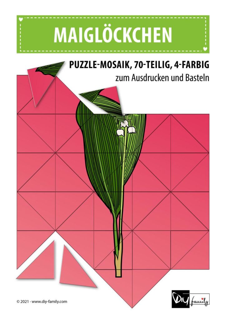 Maigloeckchen – Mosaikpuzzle zum Ausschneiden und Basteln