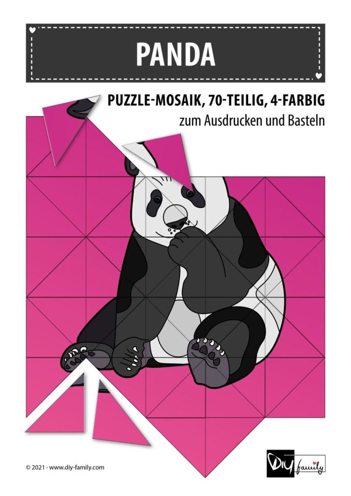Panda – Mosaikpuzzle zum Ausschneiden und Basteln