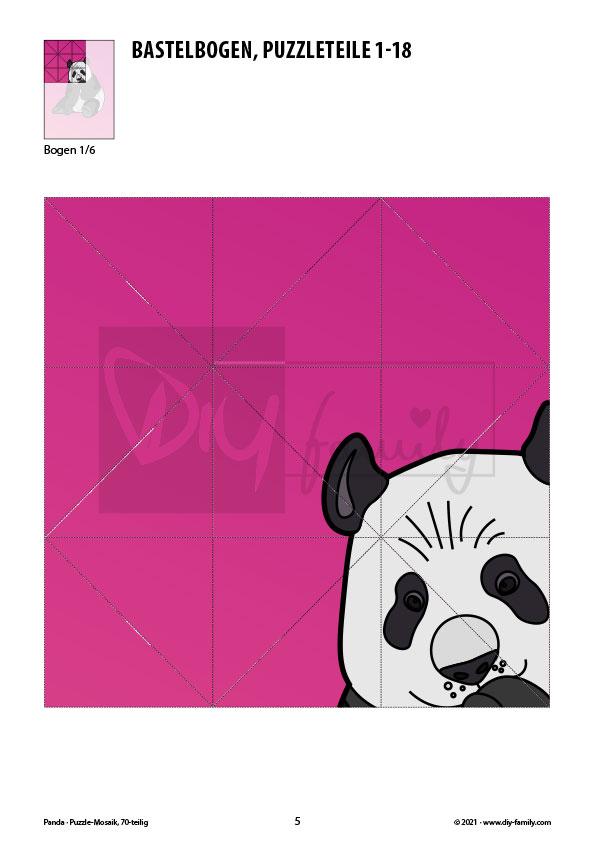 Panda – Mosaikpuzzle zum Ausschneiden und Basteln