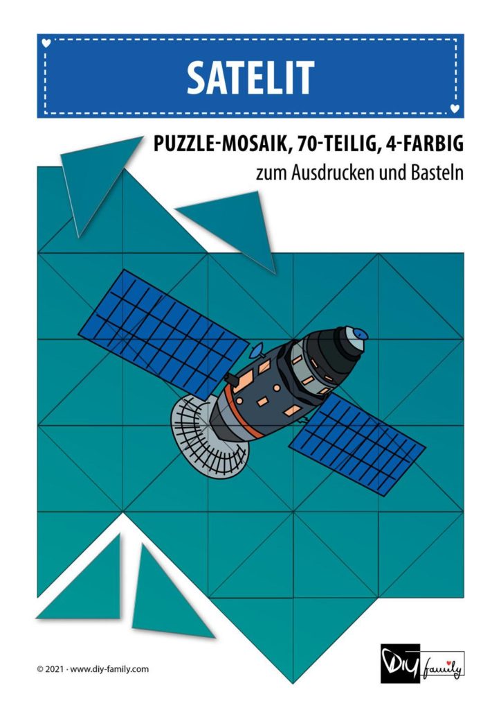Satelit – Mosaikpuzzle zum Ausschneiden und Basteln