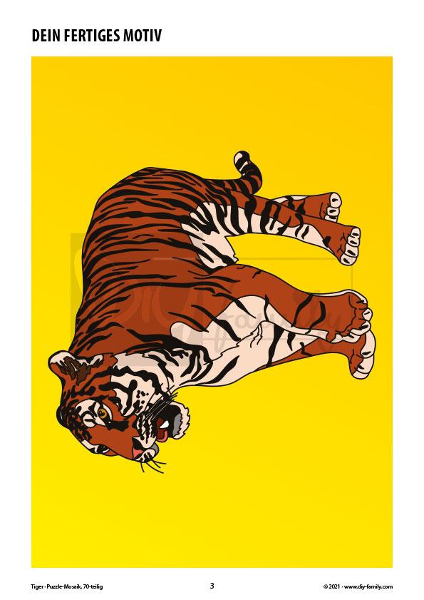 Tiger – Mosaikpuzzle zum Ausschneiden und Basteln