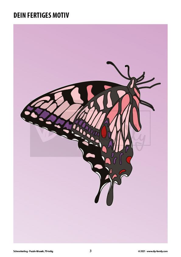 Schmetterling – Mosaikpuzzle zum Ausschneiden und Basteln