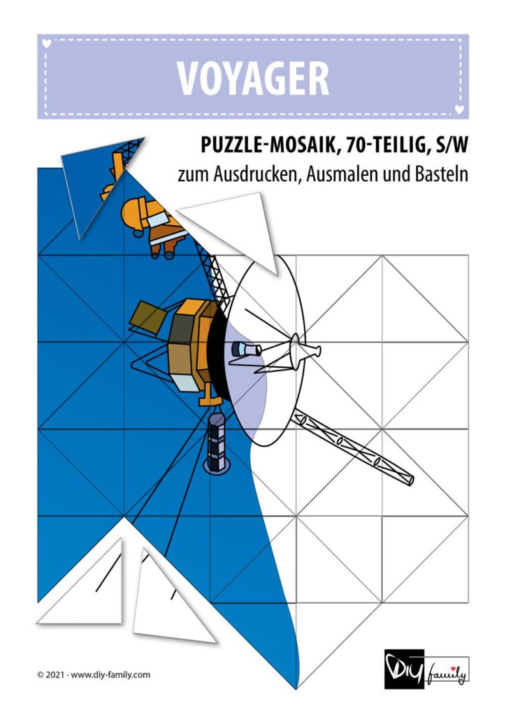 Voyager – Mosaikpuzzle zum Ausschneiden und Ausmalen