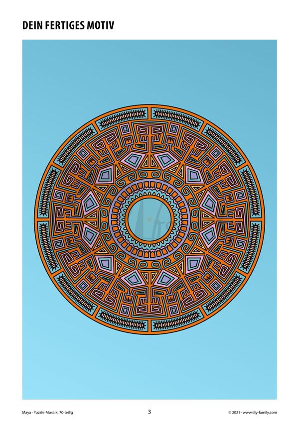 Maya – Mosaikpuzzle zum Ausschneiden und Ausmalen