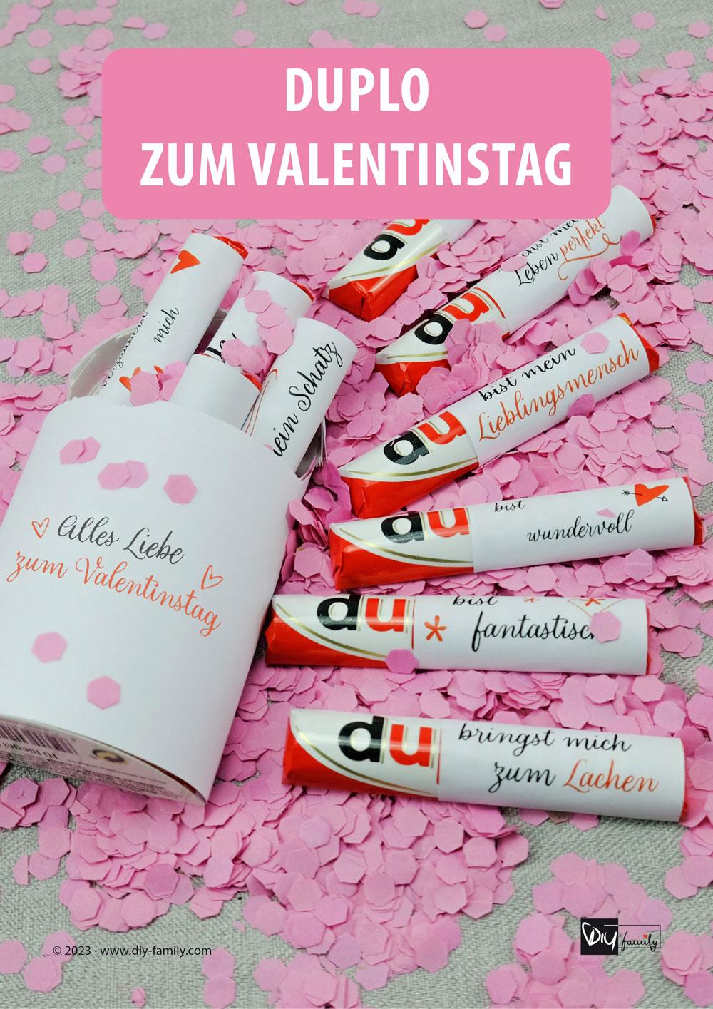 Duplo Banderolen zum Valentinstag - DIY-Family