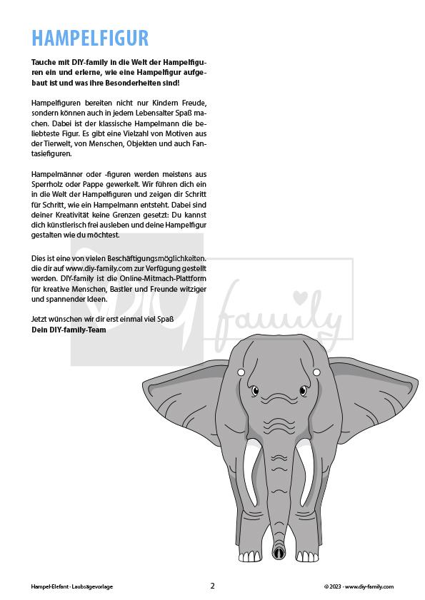 Hampel Elefant Laubsägevorlage