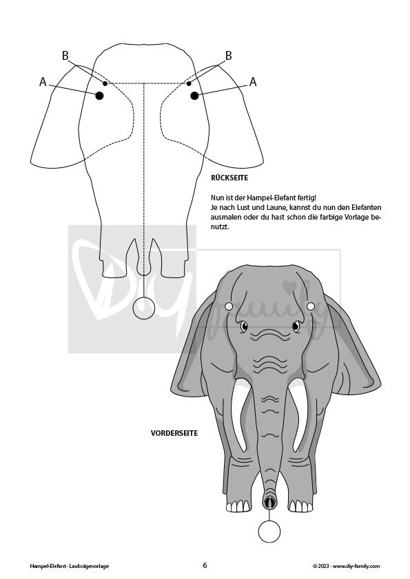 Hampel Elefant Laubsägevorlage