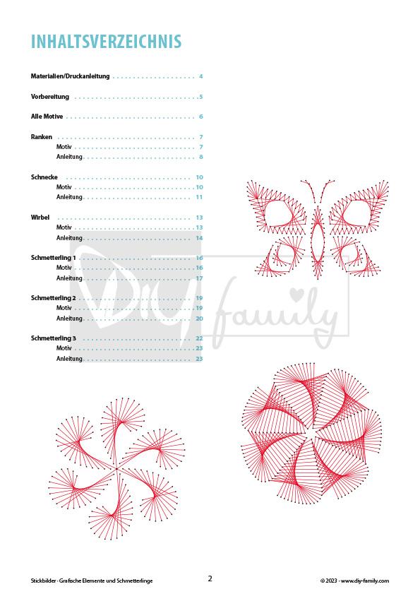 Stickbilder grafische Elemente und Schmetterlinge