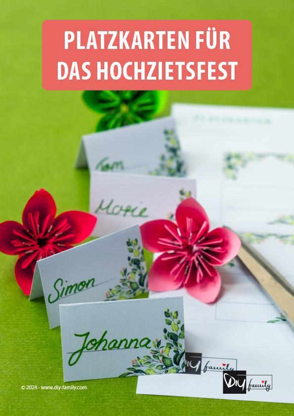 Platzkarten für die Hochzeit