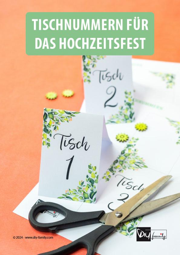 Tischnummern für die Hochzeit