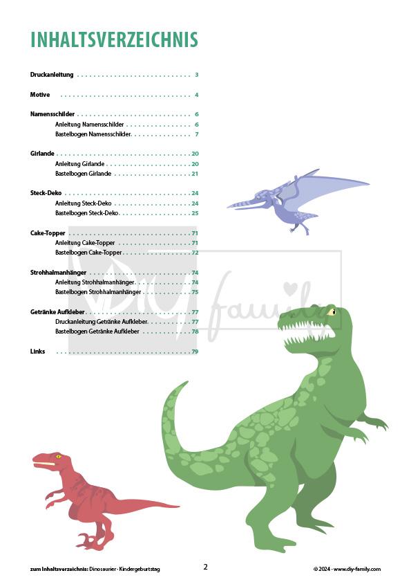 Kindergeburtstag-Dekoset Dinosaurier