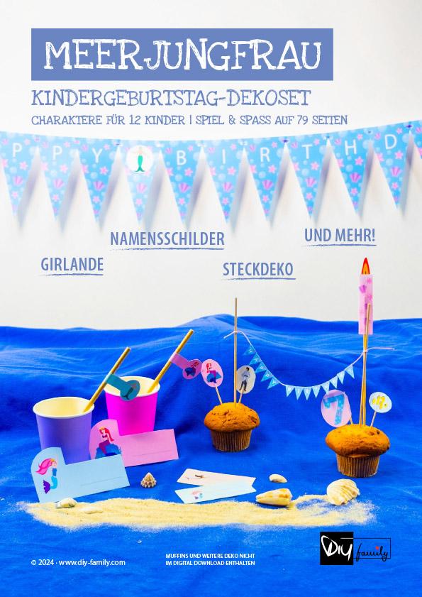 Kindergeburtstag-Dekoset Meerjungfrauen