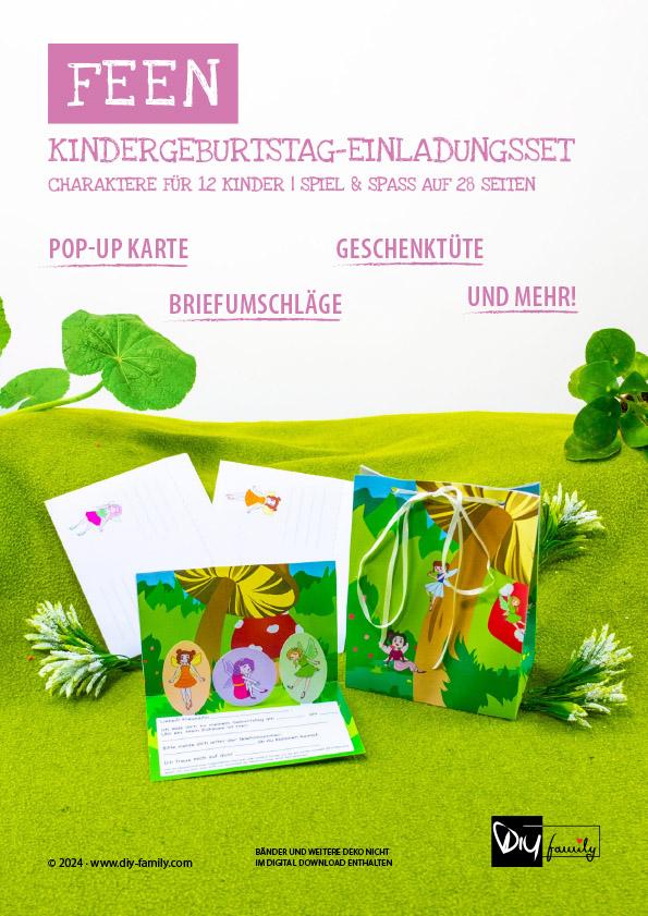 Kindergeburtstag-Einladungsset Feen