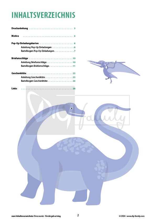 Kindergeburtstag-Einladungsset Dinosaurier