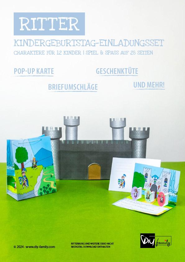 Kindergeburtstag-Einladungsset Ritter