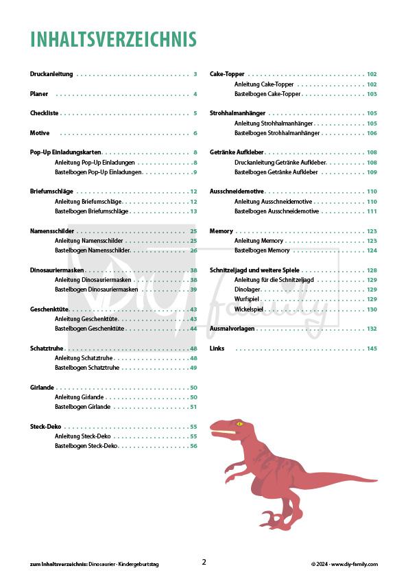 Kindergeburtstag-Set Dinosaurier