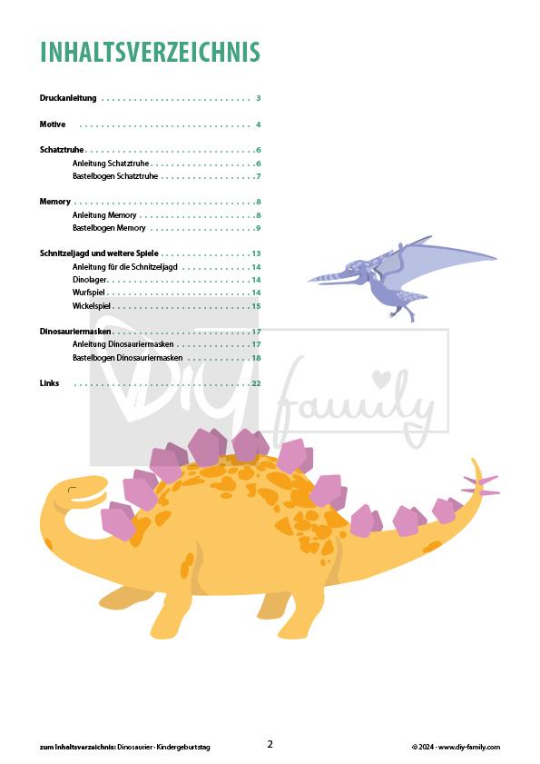 Kindergeburtstag-Spieleset Dinosaurier