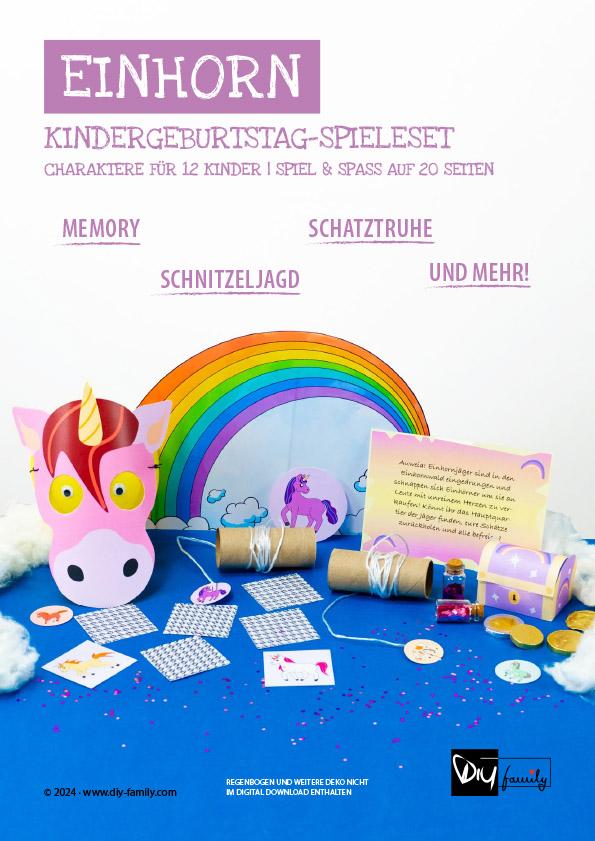 Kindergeburtstag-Spieleset Einhörner