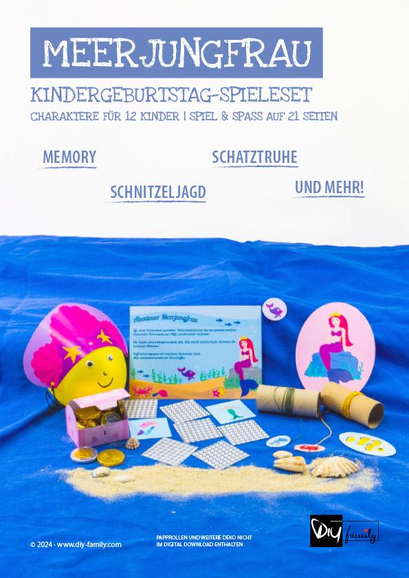 Kindergeburtstag-Spieleset Meerjungfrauen