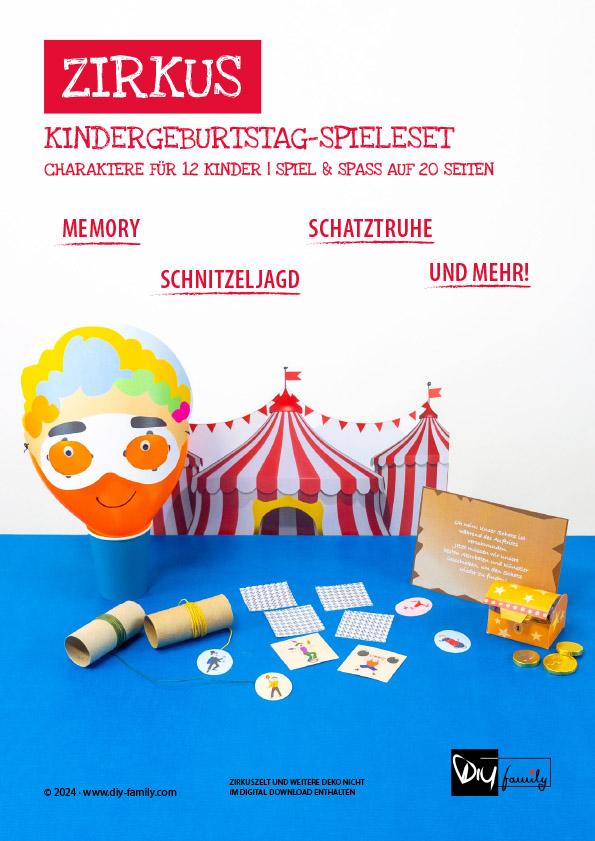 Kindergeburtstag-Spieleset Zirkus