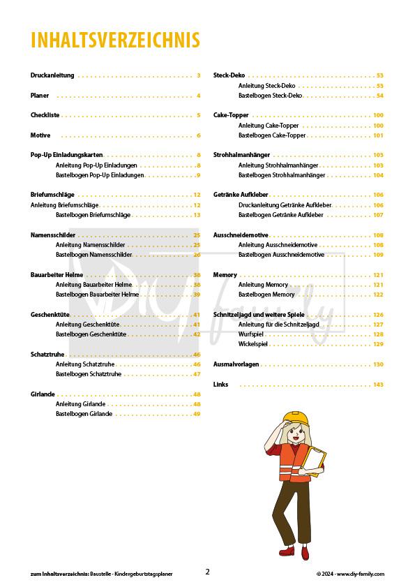 Kindergeburtstag-Set Baustelle