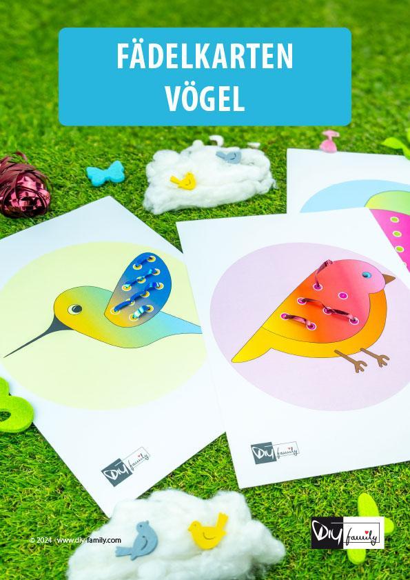 Fädelkarten Vögel