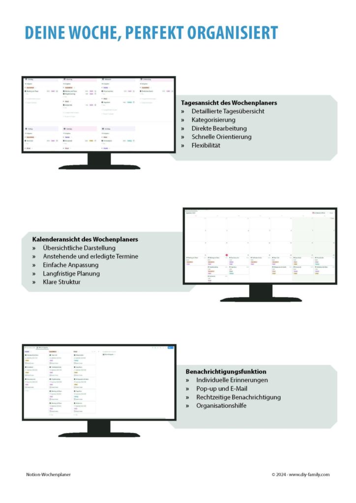 Notion Digitaler Wochenplaner