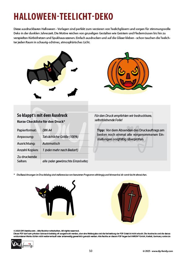 Halloween Teelicht-Deko