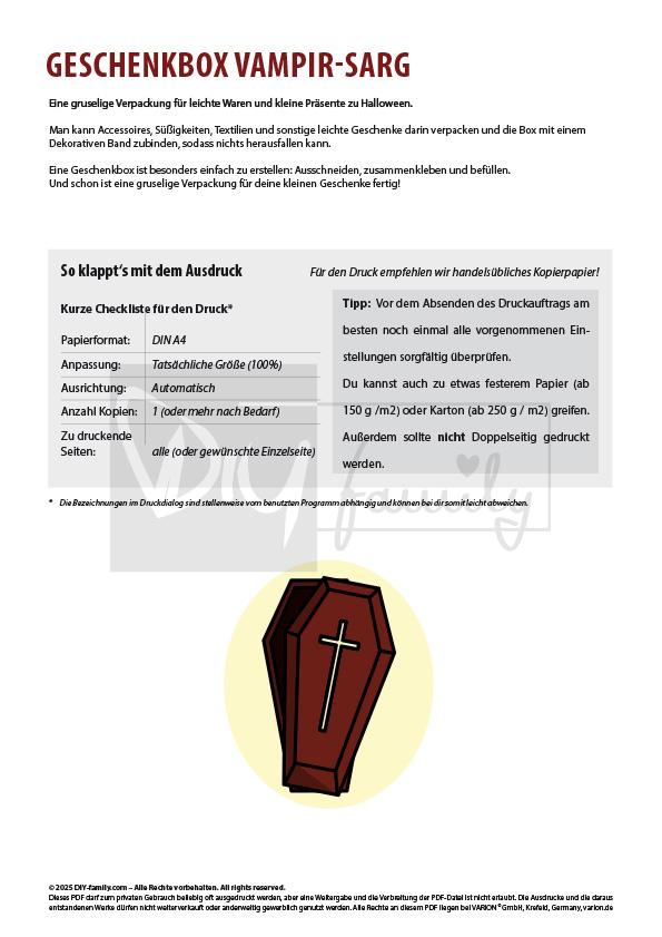 Halloween Geschenkbox – Vampir Sarg
