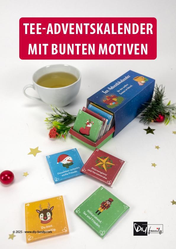 Tee-Adventskalender mit Bunten Motiven