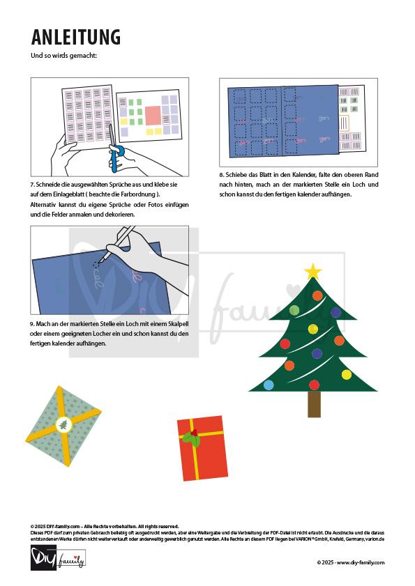 Adventskalender mit Liebesbotschaften „Geschenke-Motiv“