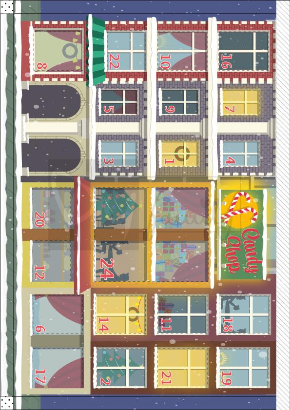 Adventskalender mit Liebesbotschaften „Stadt-Motiv“